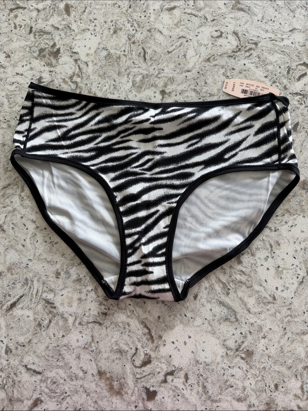 NWT VICTORIA SECRET Zebra Print High-Waist Hiphugger Bottoms - Black & White
